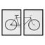 Black and White Bicycle Canvas Art Set with Black Frame