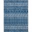 Navy and Ivory Geometric 8' x 10' Synthetic Area Rug