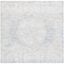 Ivory and Blue Hand-Tufted Wool Square Area Rug