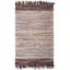 Handmade Multi-Color Cowhide Leather 6' x 9' Flat Woven Rug