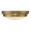 Warm Brass 3-Light Flush Mount with White Glass Shade