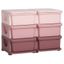 Pink and Burgundy 6-Drawer Kids Storage Unit with Plastic Bins