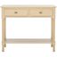 Natural Wood and Metal 2-Drawer Console Table