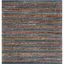 Coastal Charm Hand-Knotted Blue Stripe Cotton Square Rug