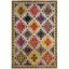 Bohemian Ivory and Multicolor Synthetic 5'1" x 7'7" Area Rug