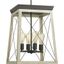 Briarwood Satin Nickel 4-Light Foyer Pendant with Vintage Charm