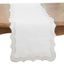 Elegant White and Silver Scallop Edge Polyester Table Runner