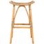 Honey Brown Rattan Curved Bar Stool