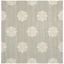 Grey and Ivory 4' Square Tufted Wool Area Rug