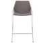 Ash Grey Leather and Silver Metal Hairpin 25" Counter Stool