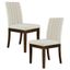 Light Taupe Upholstered Parsons Side Chair with Wood Base