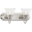 Brushed Nickel 2-Light Vanity Light with Clear Glass Shades