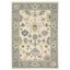 Lucca Ivory and Blue Hand-Knotted Wool Rug 2x3