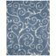 Elysian Light Blue/Cream Floral Shag Rug 8' x 10' - Reversible and Easy Care