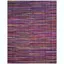 Handwoven Purple and Multicolor Striped Wool Cotton Rug, 8' x 10'