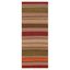 Handmade Red and Green Striped Wool Runner Rug