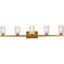 Cassie 5-Light Brass and Clear Glass Bath Sconce