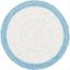 Ivory and Blue Round Braided Wool Area Rug