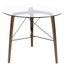 39" CosmoFlair Circular Glass & Walnut Wood Dining Table