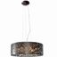 Inca Bronze Drum LED Pendant with Cognac Crystal Accents