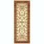 Ivory and Rust Floral Motif Synthetic Runner Rug