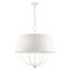 Ridgecrest Transitional 6-Light White Drum Pendant Chandelier