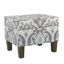 Suri Transitional Blue Slate Fabric Storage Ottoman