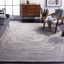 Hand-Tufted Abstract Dark Grey & Black Wool Blend 6' Square Area Rug