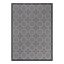 Modern Black Floral Circle Design 8' x 10' Synthetic Area Rug