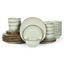 Light Green Ceramic 32-Piece Dinnerware Set with Metallic Band