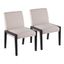 Carmen Beige Fabric and Black Wood Velvet Dining Chairs - Set of 2