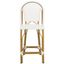 Parisian White Wicker and Aluminum Counter Stool