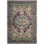 Bohemian Chic Violet & Light Blue Hand-knotted Synthetic Area Rug - 4' x 5'7"