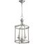 Elegant Satin Nickel 3-Light Candelabra Pendant with Crystal Accents