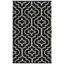 Handmade Black and Ivory Wool Cotton Reversible Area Rug 2'6" x 4'