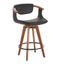 Mid-Century Modern Swivel Counter Stool in Walnut & Black