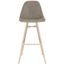 Taupe Faux Leather and Metal Bar Stool