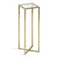 Jaspur Gold and Clear Square Metal and Glass Accent Table