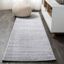 Light Gray Solid Synthetic Reversible Runner Rug