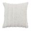 White Cotton Linen Fringe Stripe Throw Pillow