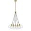 Rumi Modern 5-Light Pendant in Lacquered Brass with Clear Seedy Glass