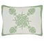 Molokai Green and Beige Cotton King Sham with Embroidery