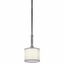 Lacey 6" Mini Drum Pendant Light in Antique Pewter with White Glass Shade