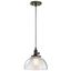 Avery 10" Clear Glass Bronze Mini Pendant Light