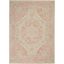 Ivory and Pink 5'3" x 7'3" Synthetic Rectangular Area Rug