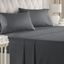 Queen Dark Grey Microfiber 4-Piece Bed Sheet Set