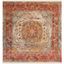 Saffron and Cream Square Floral Motif Area Rug