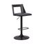 Milan Adjustable Swivel Gray Faux Leather & Black Wood Barstool