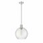 Sleek Mid-Century Modern Polished Nickel Globe Pendant