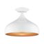 Shiny White and Gold Aluminum Teardrop Semi-Flush Mount Light